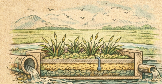 Ilustracion de humedal artificial